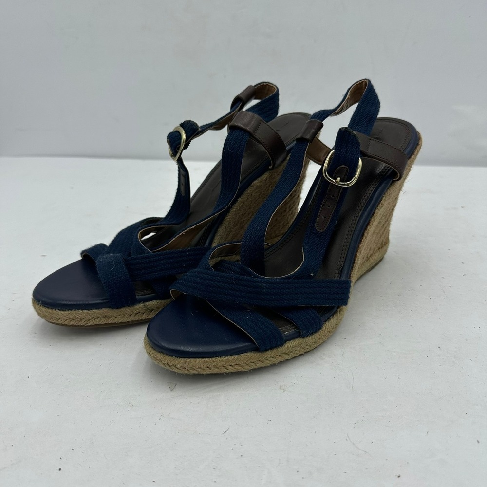 Banana Republic Womens Preppy Nautical Espadrille Wedge Sandals Size 8.5 M